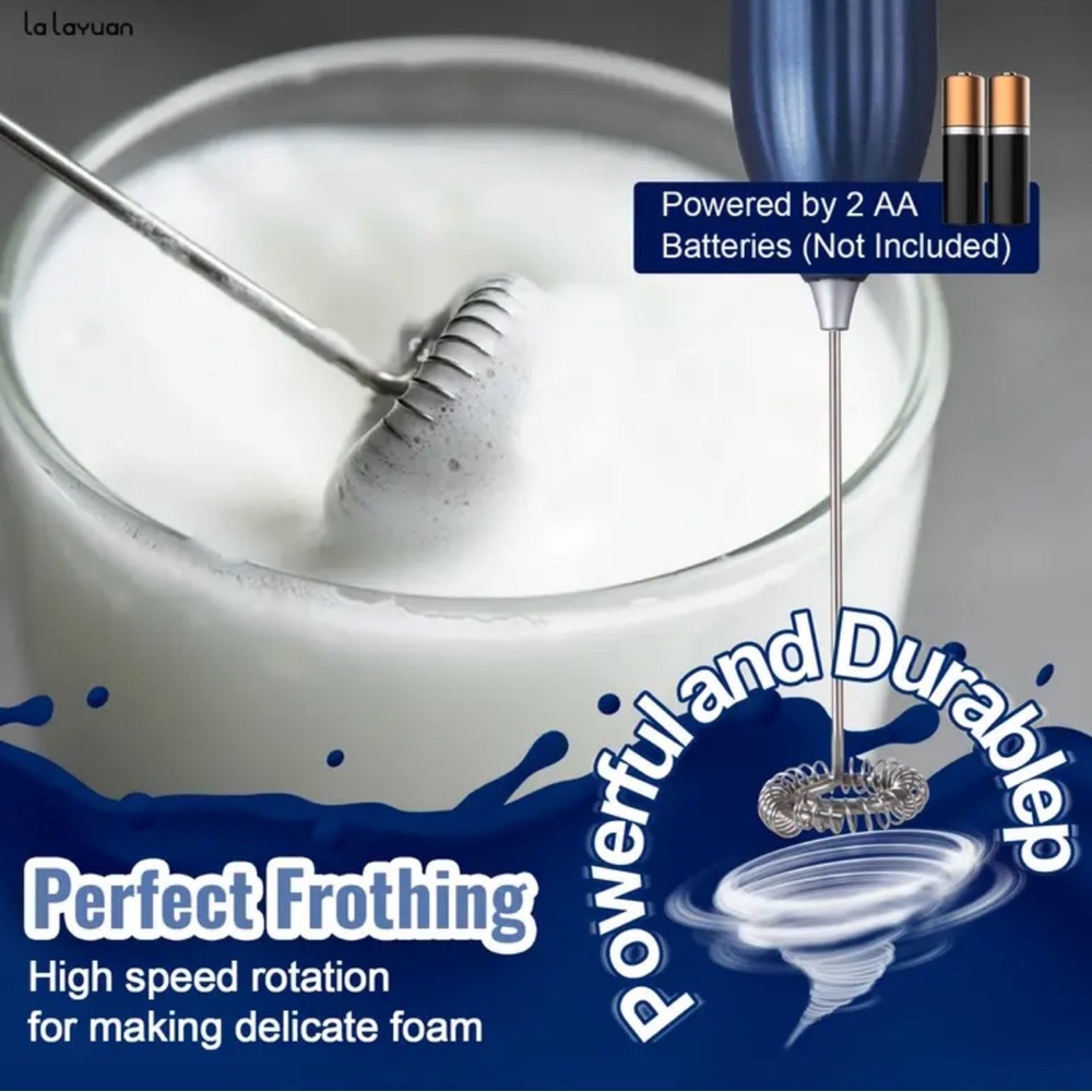 Lalayuan Powerful Electric Milk Frother, Color White - Picture 5 of 9